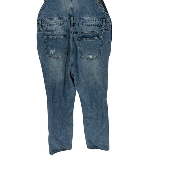 Mod Ref Boyfriend Distressed Denim Overalls bibs artsy school festival size S - Picture 7 of 8